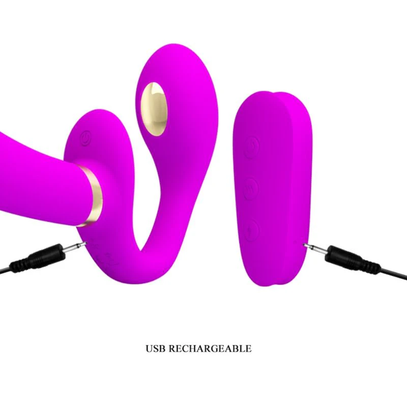 PRETTY LOVE - THUNDERBIRD VIBRADOR DUPLO STRAP-ON CONTROLE REMOTO ROXO - Image 6