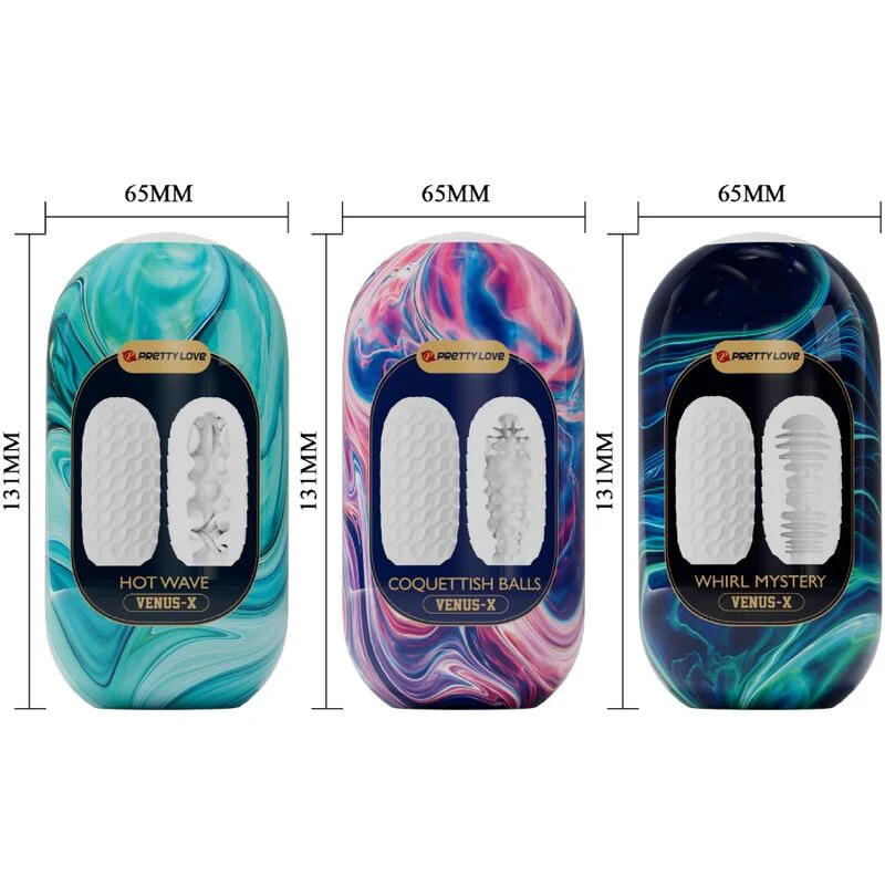 PRETTY LOVE - VENUS X 15 MASTURBADORES MASCULINOS DE SILICONE BRANCO - Image 6