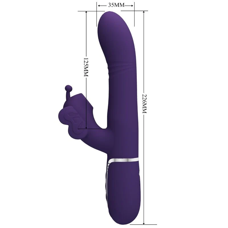 PRETTY LOVE - VIBRADOR COELHO MULTIFUNÇÕES 4 EM 1 BORBOLETA ROXO - Image 7
