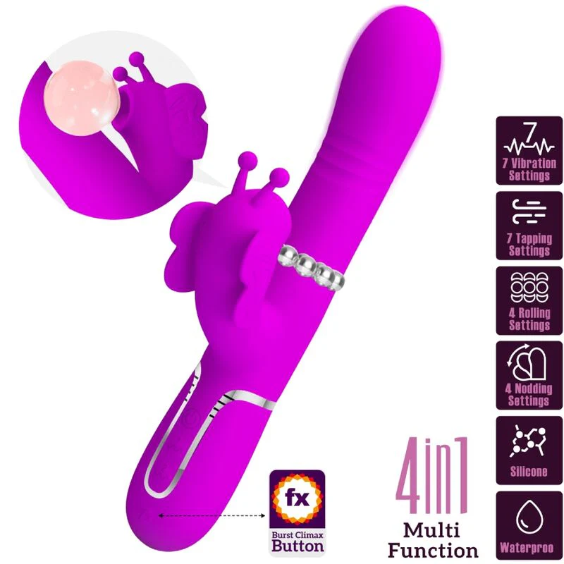 PRETTY LOVE - VIBRADOR COELHO MULTIFUNÇÕES 4 EM 1 BORBOLETE FÚCSIA - Image 10