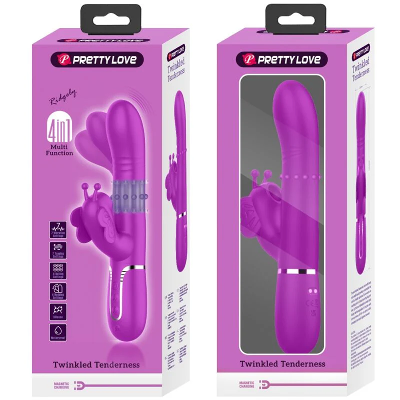 PRETTY LOVE - VIBRADOR COELHO MULTIFUNÇÕES 4 EM 1 BORBOLETE FÚCSIA - Image 11