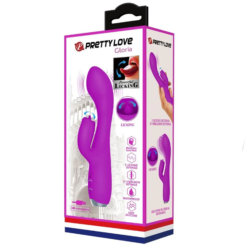 PRETTY LOVE - VIBRADOR DE COELHO RECARREGVEL GLORIA - ROXO IMPERMEVEL - Image 11