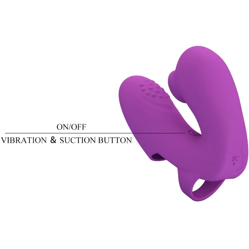 PRETTY LOVE - VIBRADOR DE DEDO ATHENA COM ESTIMULADOR DE CLITÓRIS ROXO - Image 5