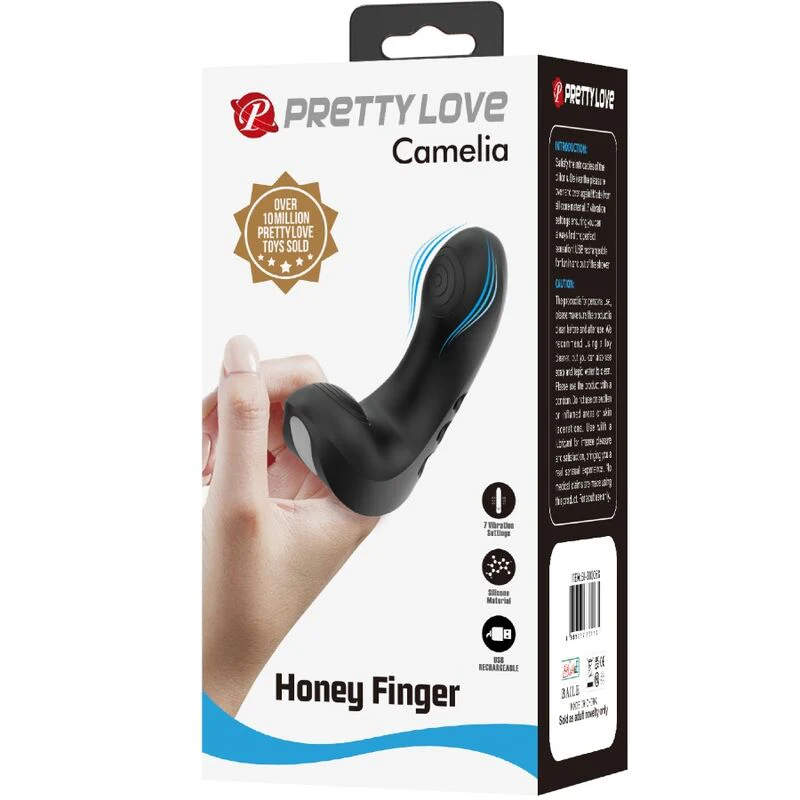 PRETTY LOVE - VIBRADOR DE DEDO CAMELIA 7 VIBRAÇÕES PRETO - Image 8