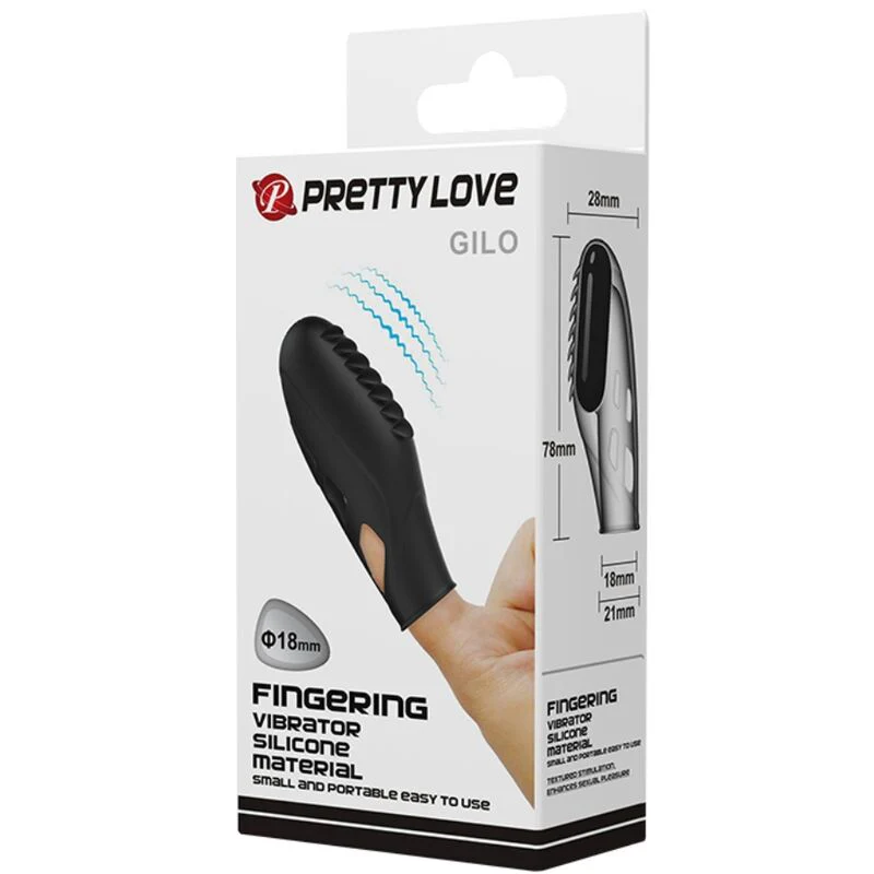 PRETTY LOVE - VIBRADOR DE DEDO DE SILICONE GILO PRETO - Image 8