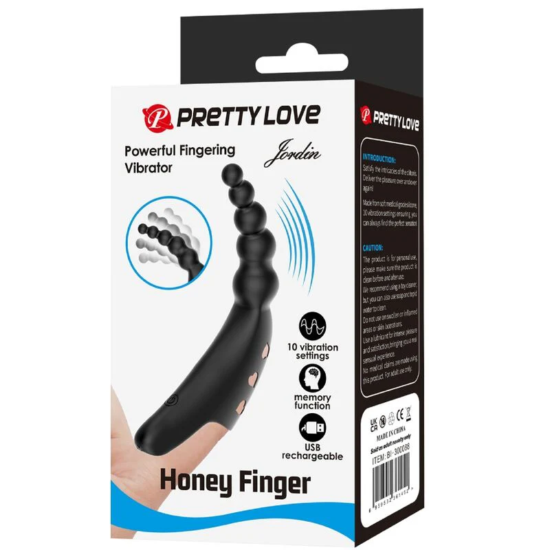 PRETTY LOVE - VIBRADOR DE DEDO JORDIN 10 VIBRAÇÕES PRETO - Image 10
