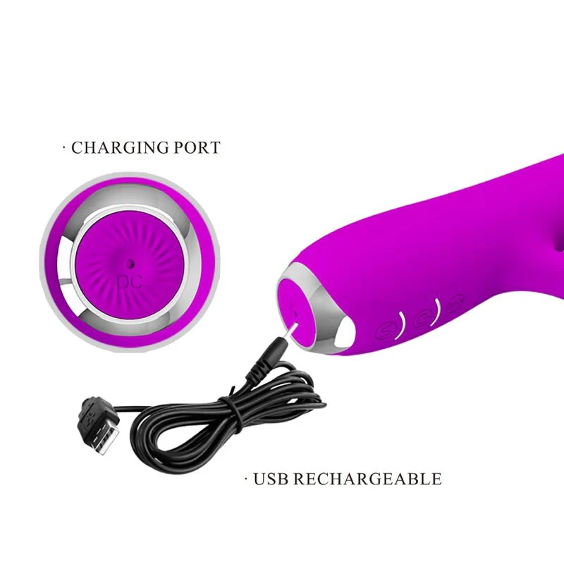 PRETTY LOVE - VIBRADOR RECARREGVEL RACHEL COM SUCKER ROXO - Image 8
