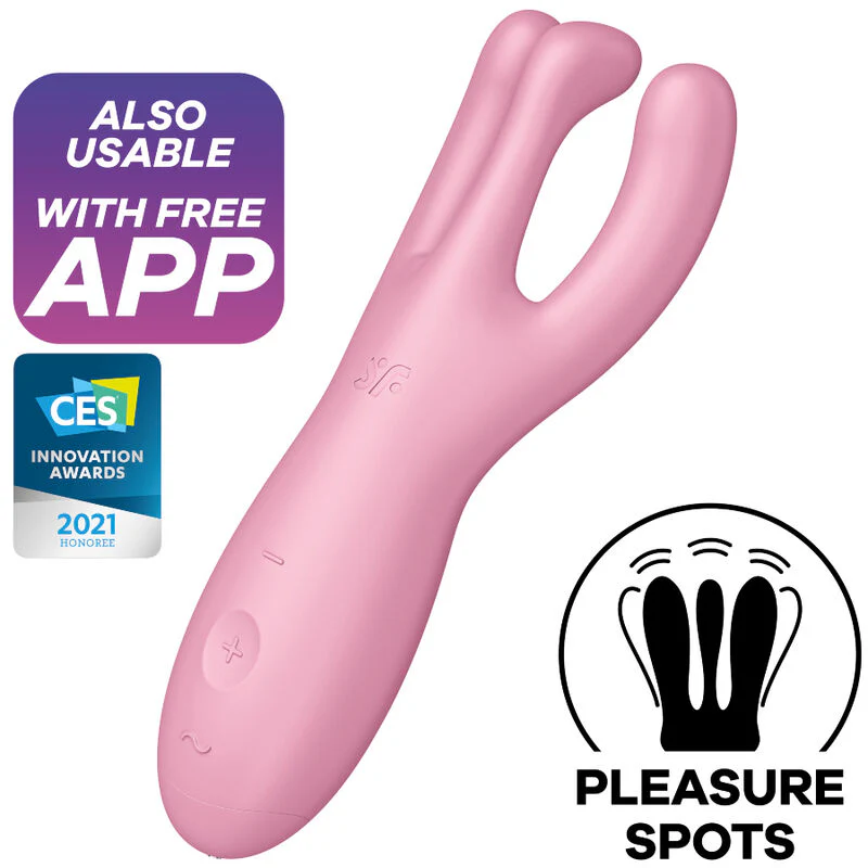 SATISFYER - APP VIBRADOR THREESOME 4 ROSA - Image 9