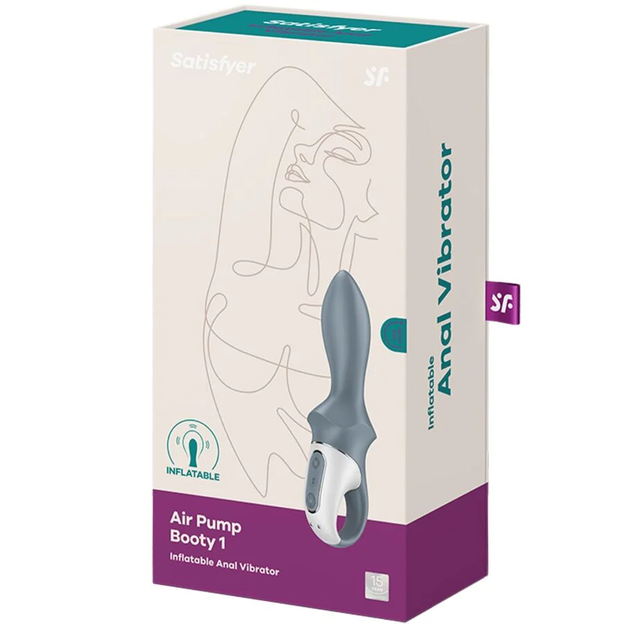 SATISFYER - BOMBA DE AR BOOTY 1 VIBRADOR INFLÁVEL ANAL CINZA - Image 6