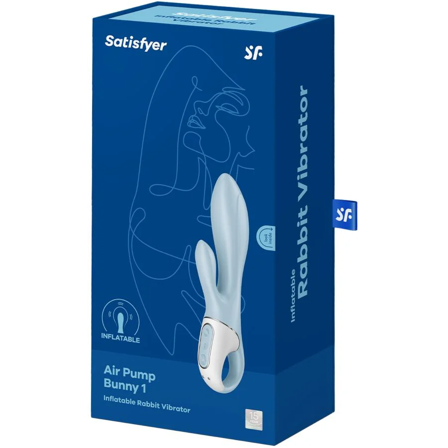 SATISFYER - BOMBA DE AR BUNNY 1 COELHO INFLÁVEL VIBRADOR AZUL - Image 6
