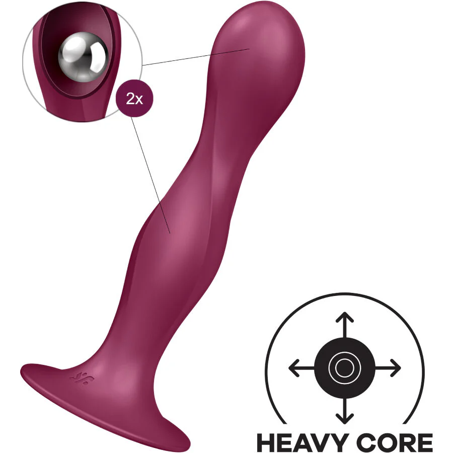 SATISFYER - DILDO DE SILICONE DUPLA BALL-R GARNET - Image 11