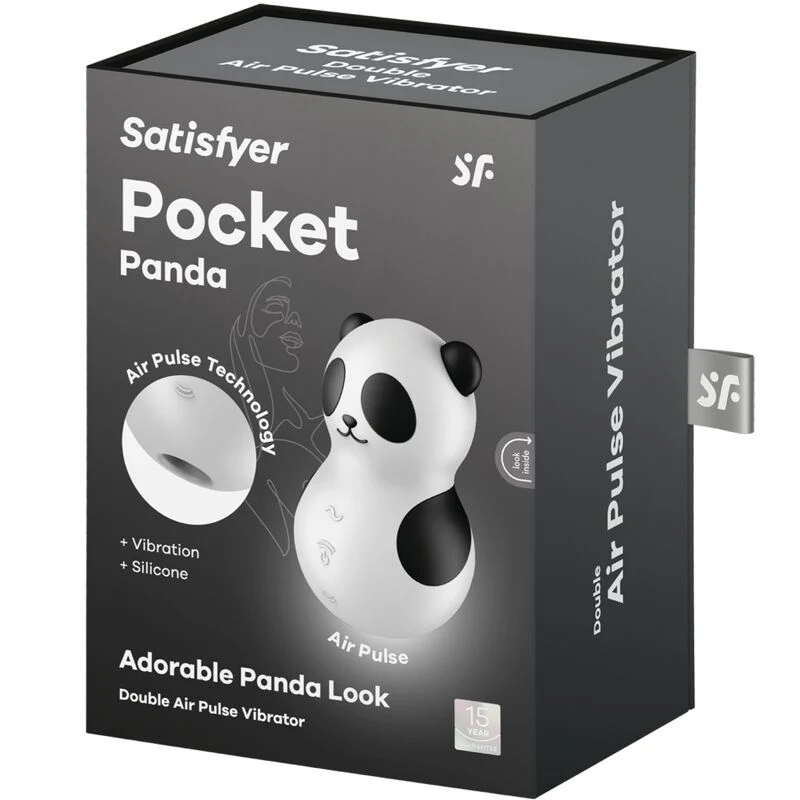 SATISFYER - POCKET PANDA ESTIMULADOR E VIBRADOR PRETO E BRANCO - Image 7