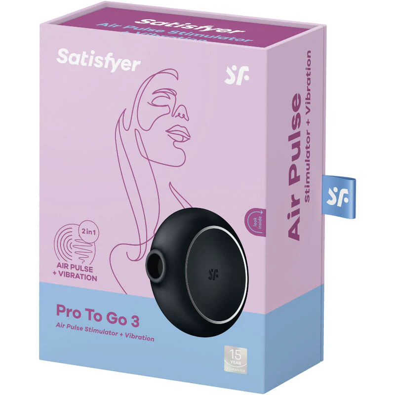 SATISFYER - PRO TO GO 3 ESTIMULADOR E VIBRADOR DE PULSO DE AR DUPLO PRETO - Image 20