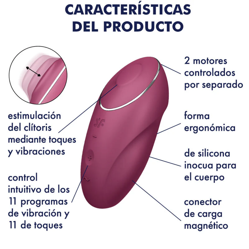 SATISFYER - TAP & CLIMAX 1 VIBRADOR LAY-ON ROJO - Image 23