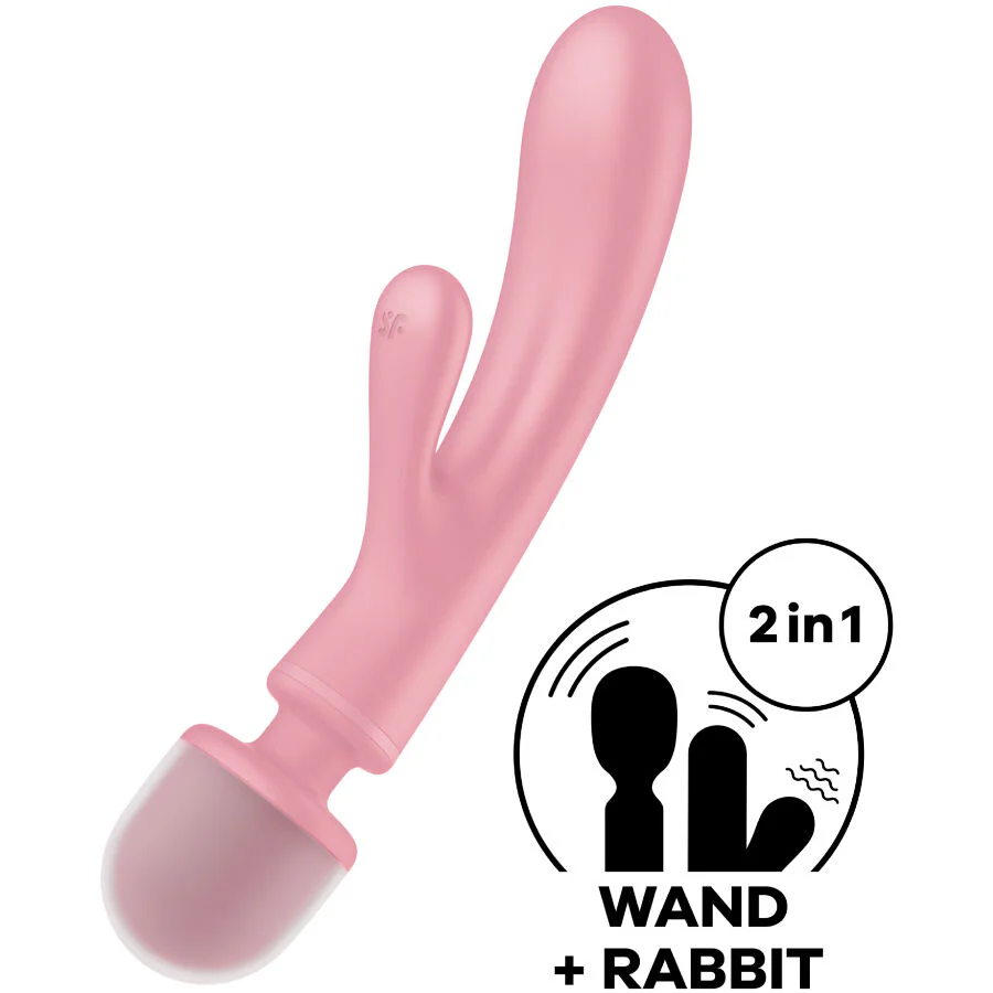SATISFYER - TRIPLE LOVER MASAJEADOR VIBRADOR RABBIT ROSA - Image 20
