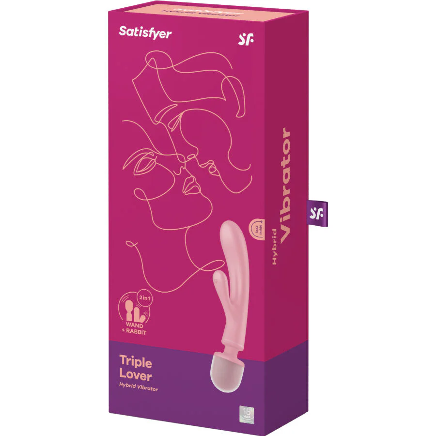 SATISFYER - TRIPLE LOVER MASAJEADOR VIBRADOR RABBIT ROSA - Image 21