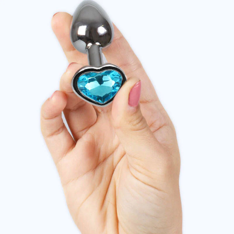 SECRETPLAY - PLUG ANAL DE METAL CORAO AZUL TAMANHO PEQUENO 7 CM - Image 3