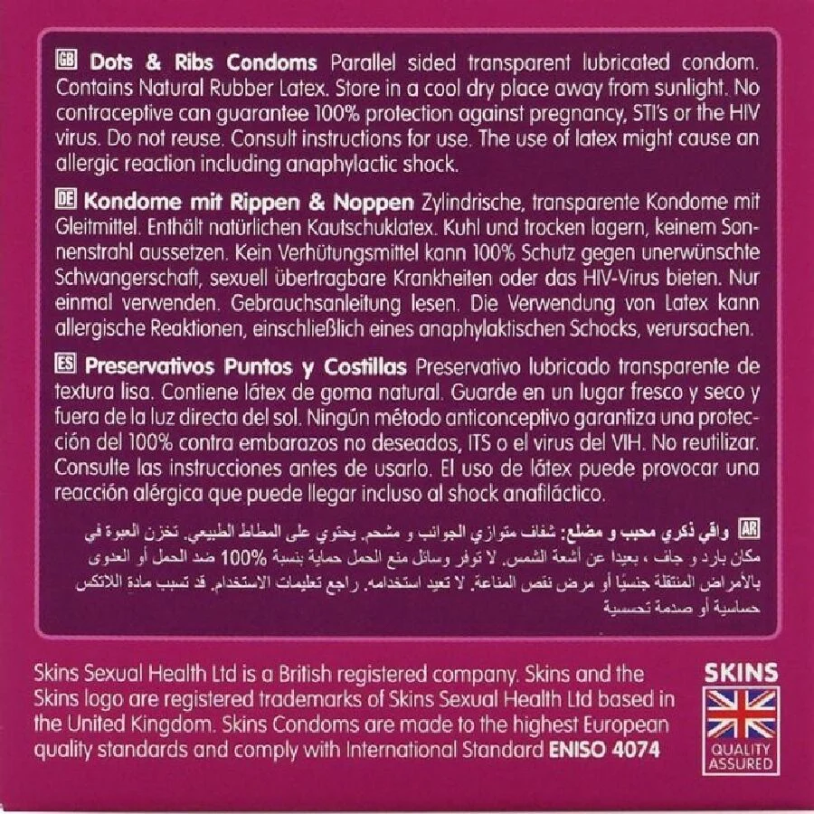 SKINS - DOTS & RIBS PREMIUM PRESERVATIVOS PACOTE 4 - Image 4