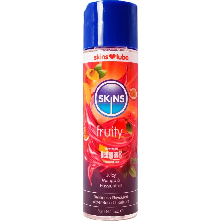 SKINS - LUBRIFICANTE À BASE DE ÁGUA COM SABOR FRUTADO DE MANGA E MARACUJÁ 130 ML