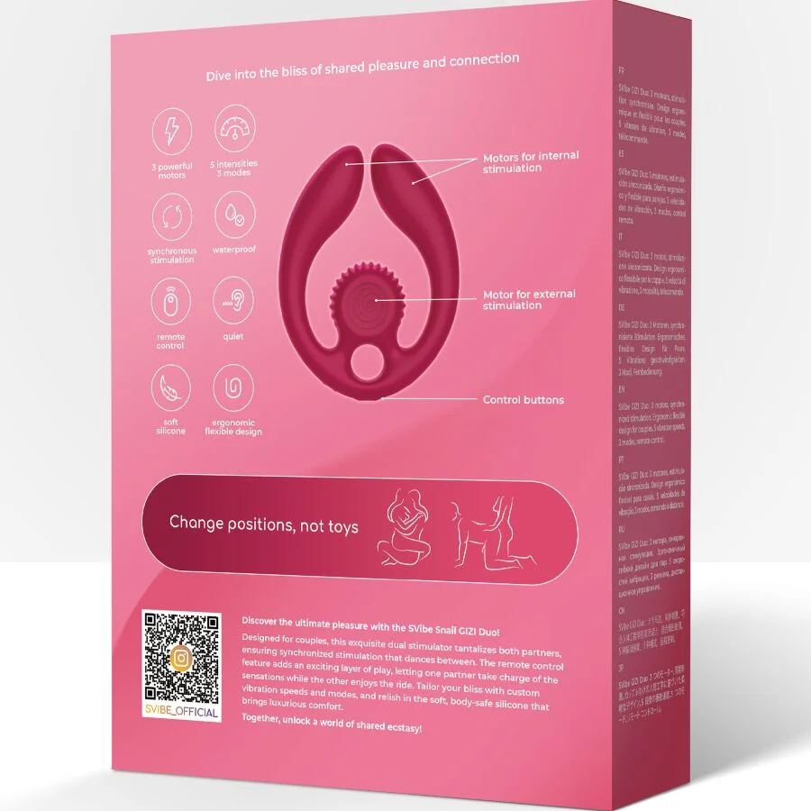SNAIL VIBE - GIZI DUO ESTIMULADOR DE CASAIS COM CONTROLE REMOTO BURGUNDY - Image 9