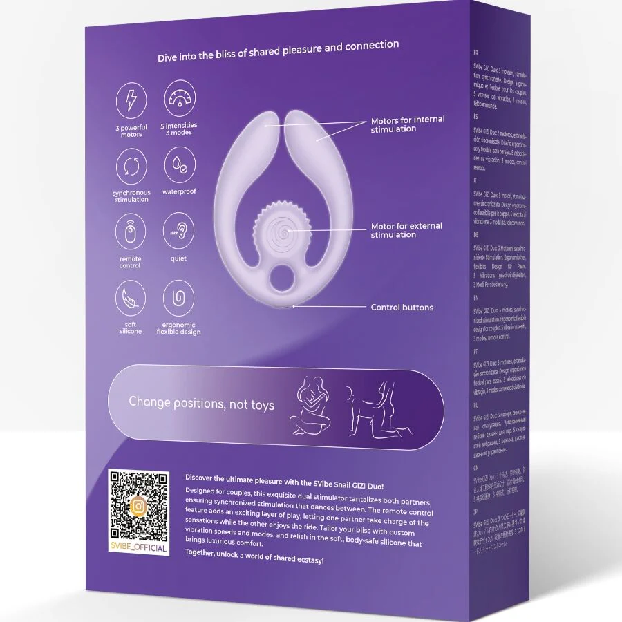 SNAIL VIBE - GIZI DUO ESTIMULADOR DE CASAIS COM CONTROLE REMOTO LILACS - Image 9
