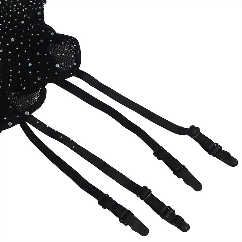 SUBBLIME - 952174 BODYSTOCKING DE REDE COM LUVAS E DIAMANTES PRETO TAMANHO ÚNICO - Image 7