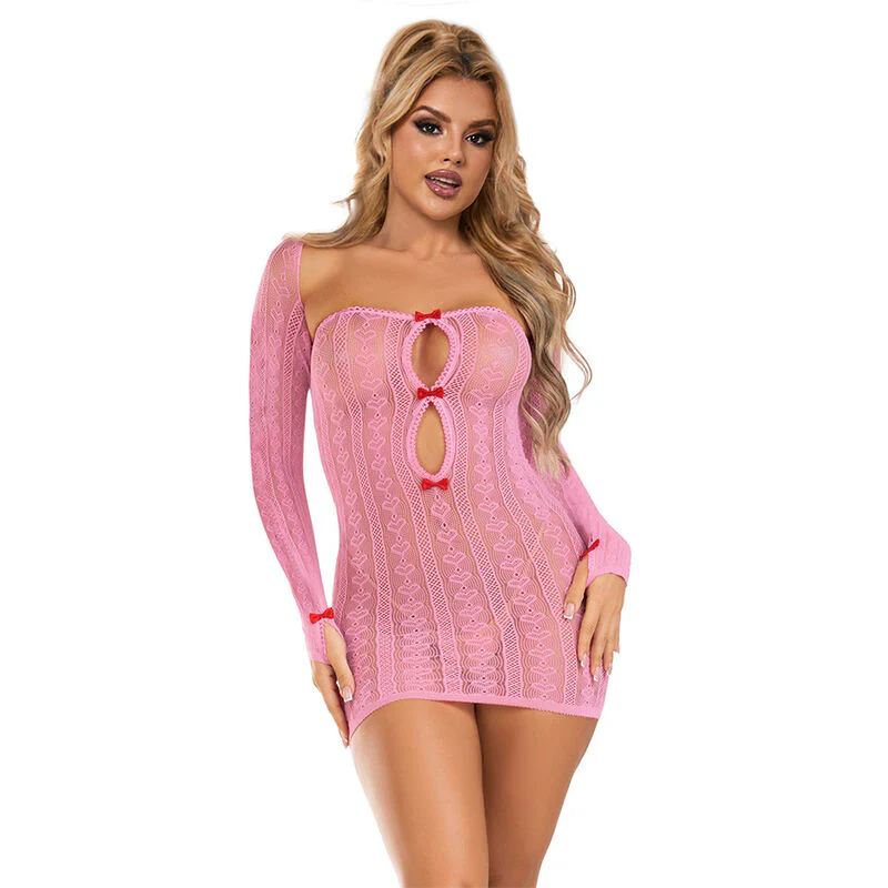 SUBBLIME - 952471 VESTIDO ROSA EM REDE TAMANHO ÚNICO - Image 4