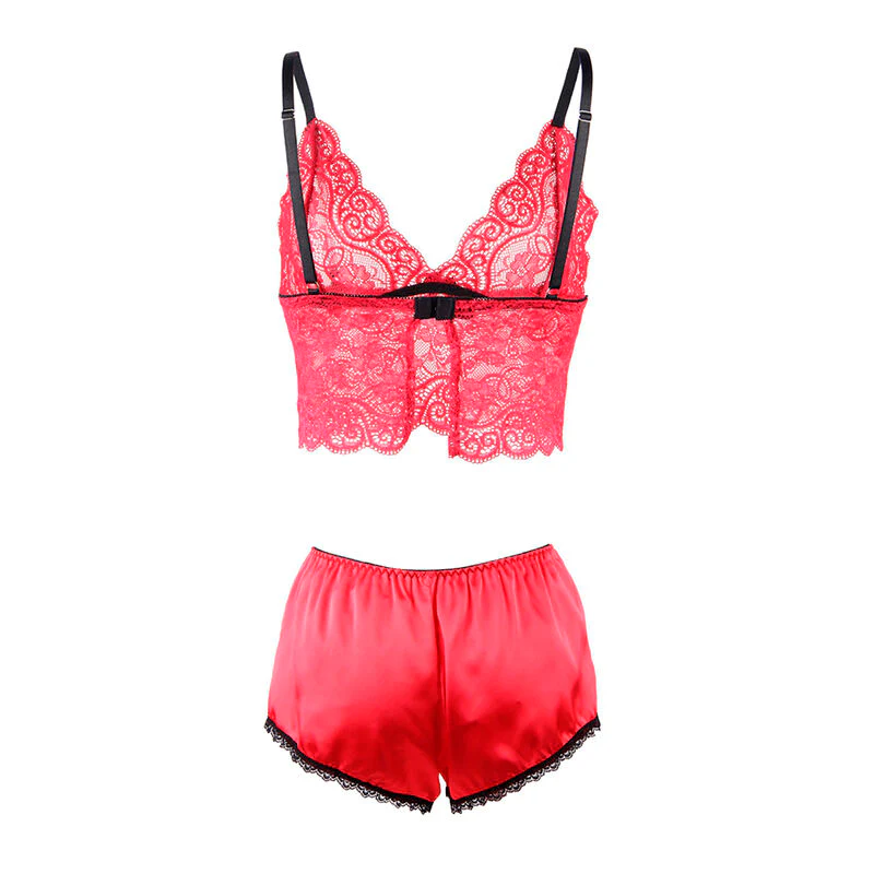 SUBBLIME - 953904 CAMISOLA DE SEDA E RENDA + CALCINHA VERMELHA L/XL - Image 6