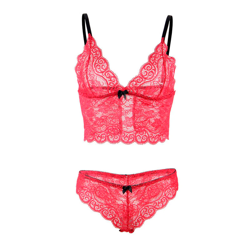 SUBBLIME - 953904 CAMISOLA DE SEDA E RENDA + CALCINHA VERMELHA L/XL - Image 7