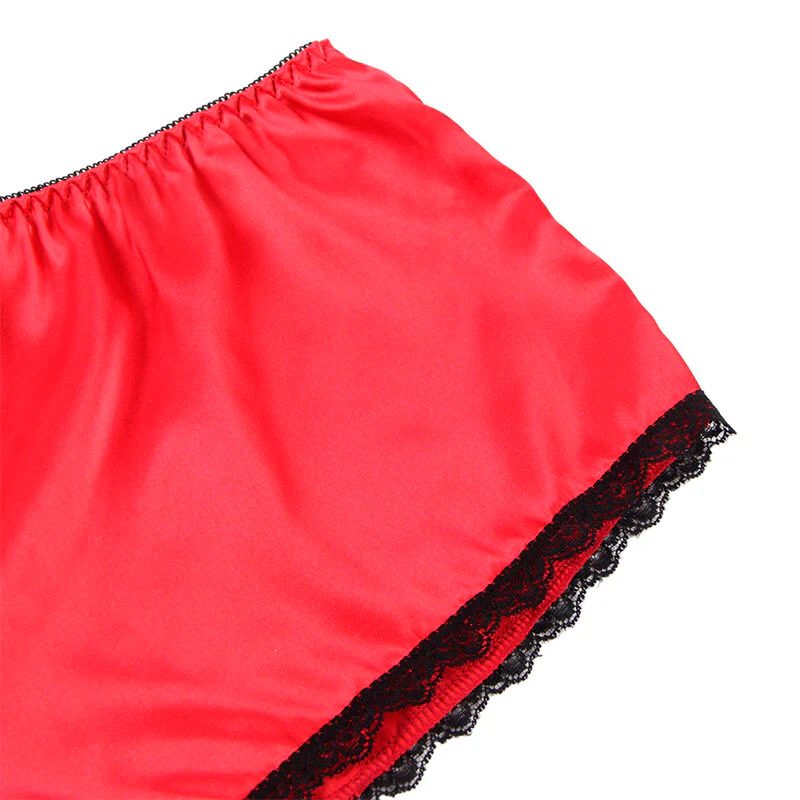 SUBBLIME - 953904 CAMISOLA DE SEDA E RENDA + CALCINHA VERMELHA L/XL - Image 9