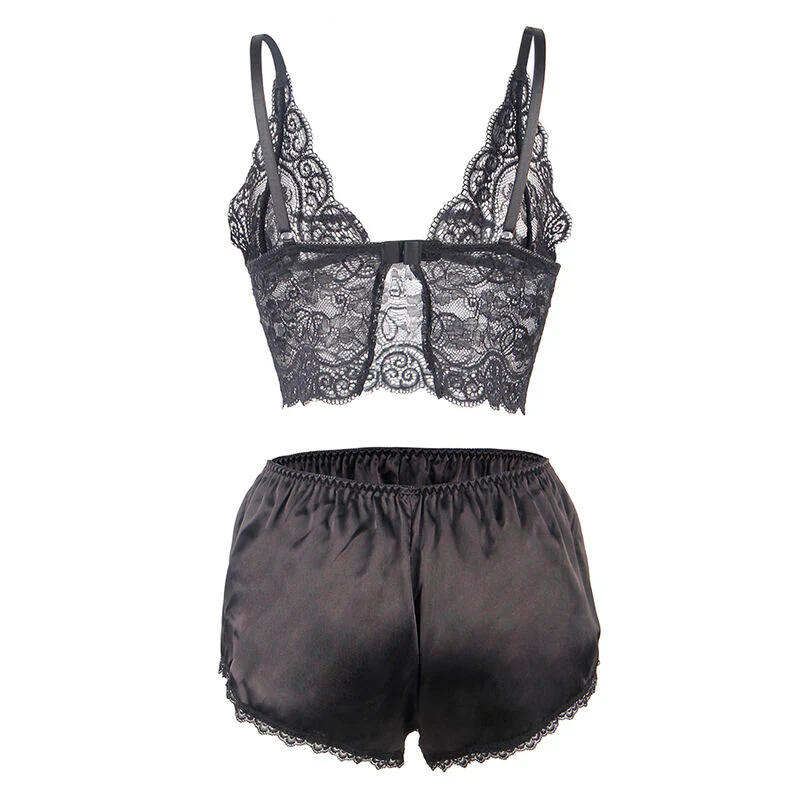 SUBBLIME - 953911 CAMISOLA DE SEDA E RENDA + CALCINHA PRETA S/M - Image 6