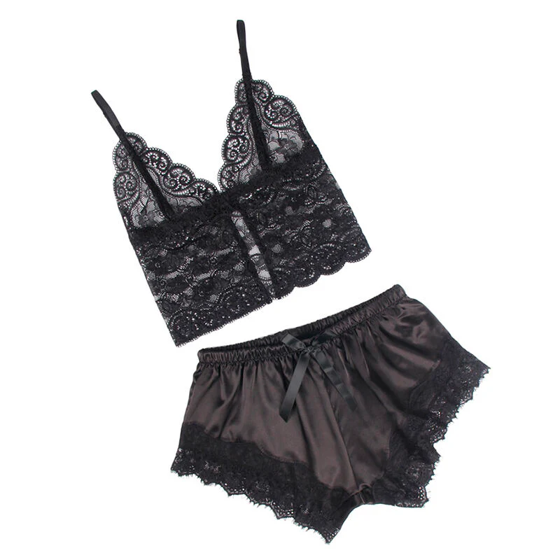 SUBBLIME - 953935 CAMISOLA DE SEDA CASUAL + CALÇA DE RENDA PRETA S/M - Image 4