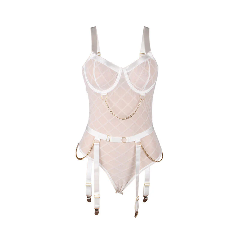 SUBBLIME - 954291 BODY COM CORRENTES + CINTO-LIGA BRANCO L/XL - Image 5
