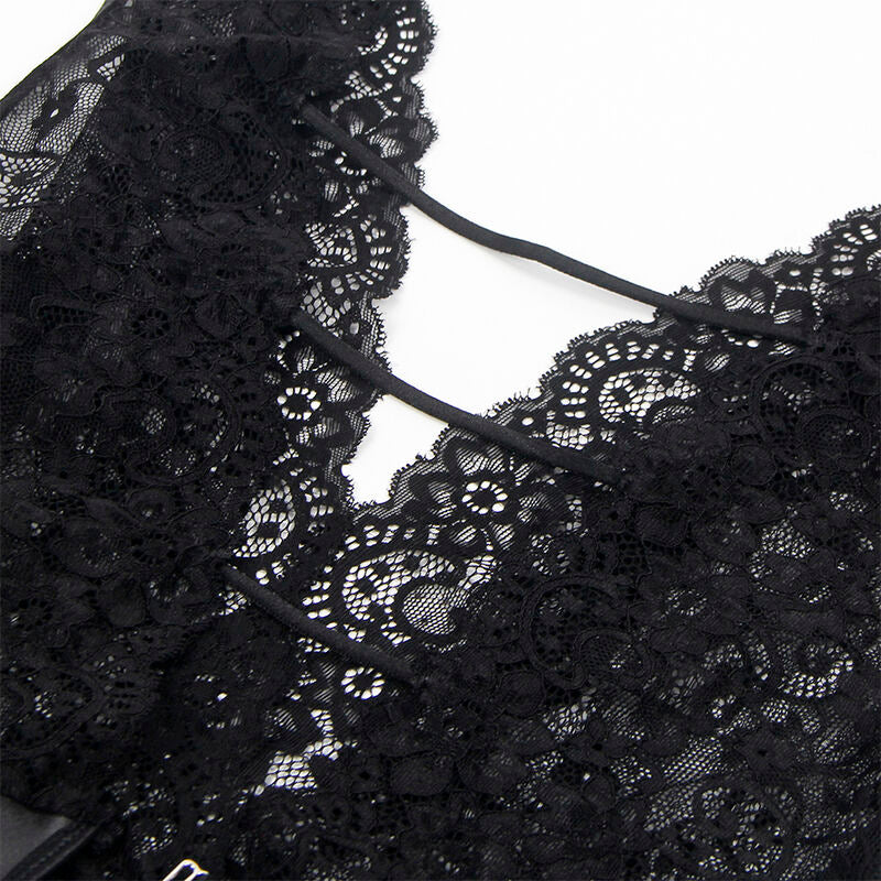 SUBBLIME - 954390 BODY SEXY COM CINTA-LIGA PRETO L/XL - Image 7