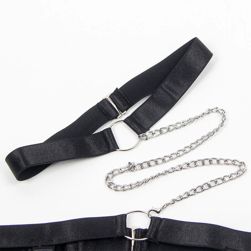 SUBBLIME - 954390 BODY SEXY COM CINTA-LIGA PRETO L/XL - Image 9