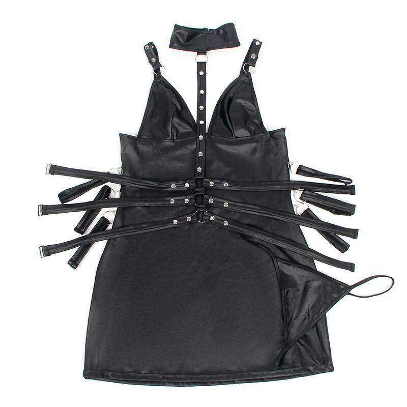 SUBBLIME - 954413 CORPO BONDAGE DE COURO PRETO L/XL - Image 5