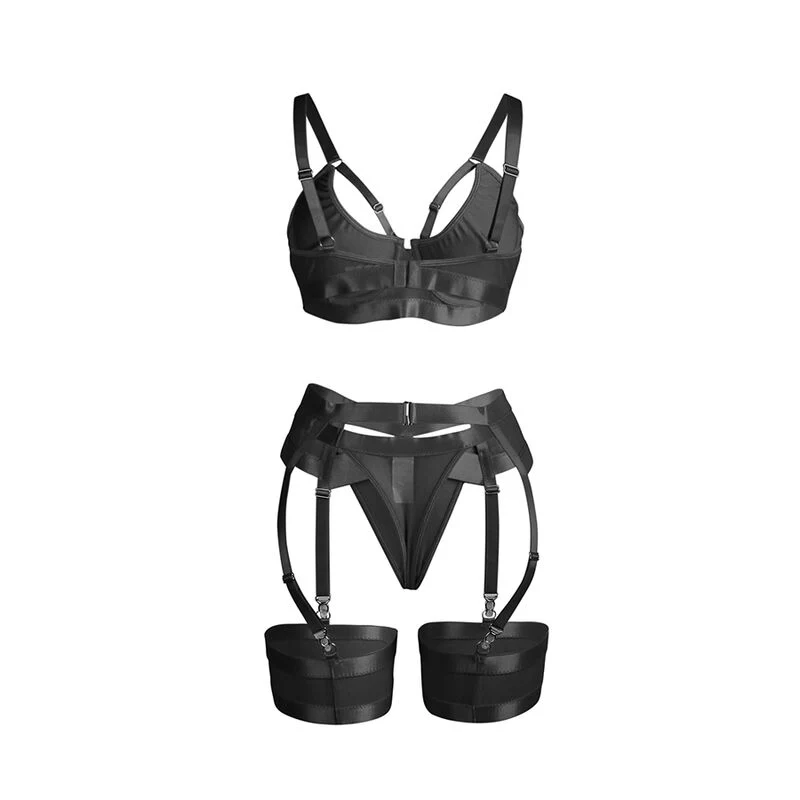 SUBBLIME - 955243 SUTIÃ BONDAGE PRETO COM CONJUNTO DE LIGA L/XL - Image 5