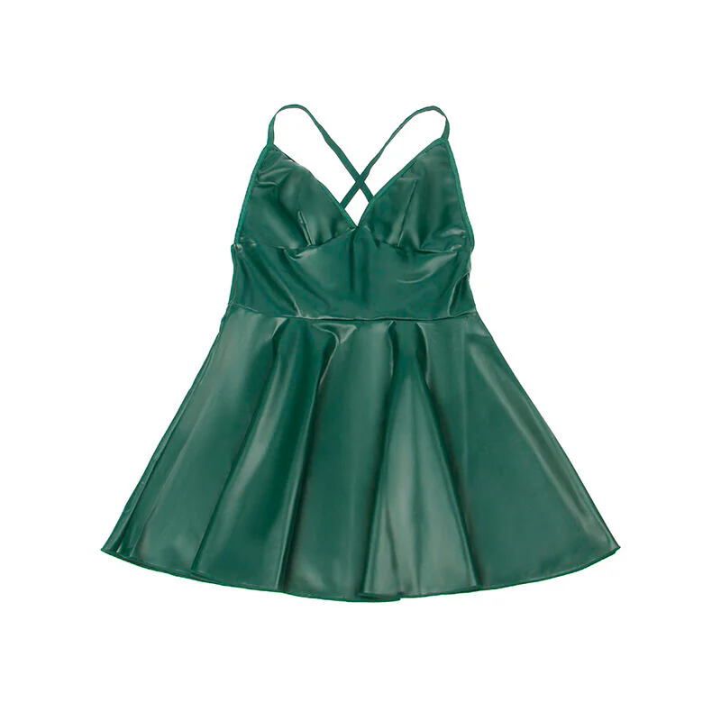 SUBBLIME - 955434 VESTIDO COM ALÇAS DE COURO VERDE S/M - Image 7