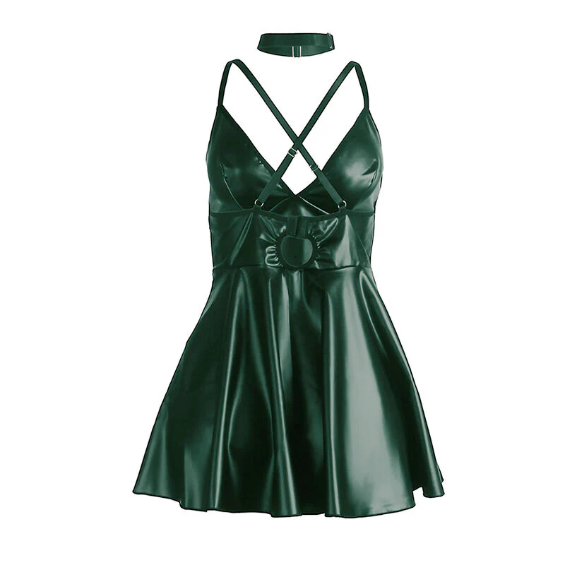 SUBBLIME - 955441 VESTIDO COM ALÇAS DE COURO VERDE L/XL - Image 6
