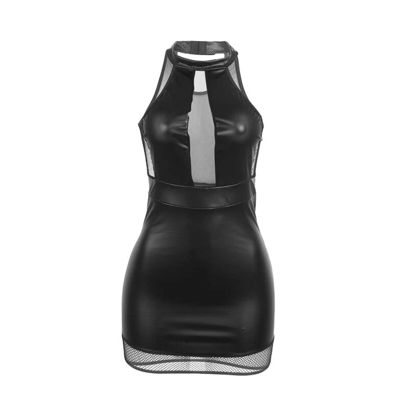 SUBBLIME - 955489 VESTIDO DECOTE HALTER COM TRANSPARÊNCIAS PRETO L/XL - Image 4
