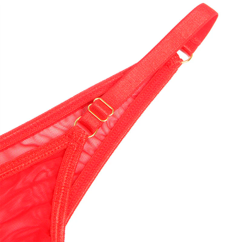 SUBBLIME - 955519 CONJUNTO DE SUTIÃ COM CORRENTES E MALHA CORAÇÃO VERMELHO S/M - Image 7