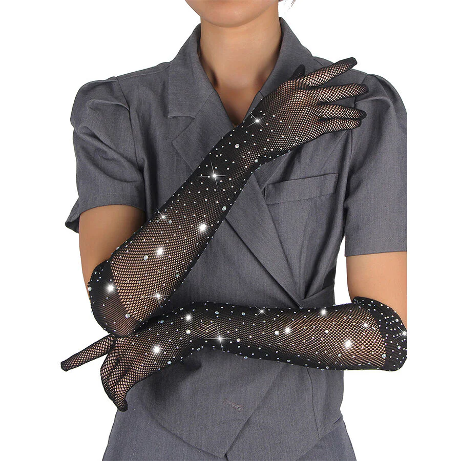 SUBBLIME - 957469 LUVAS SHINE TRANSPARENTES PRETAS S/M