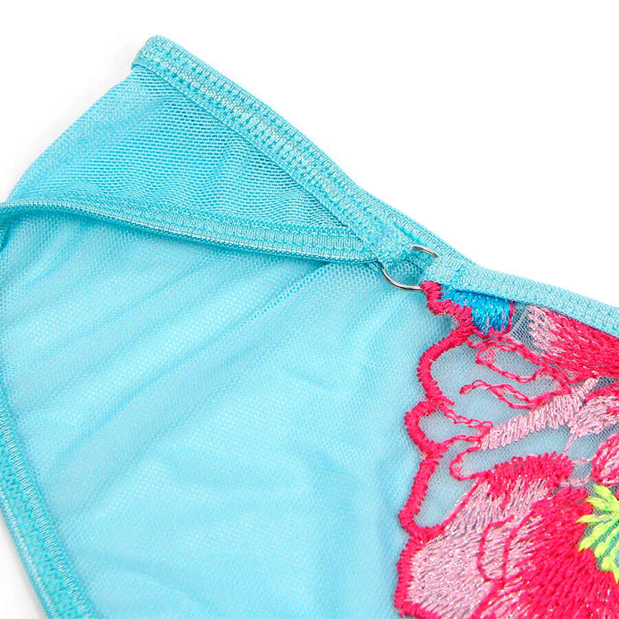 SUBBLIME - 957643 CONJUNTO DE SUTIÃ E CINTO-LIGA BORDADO COM FLORES ROSA S/M - Image 21
