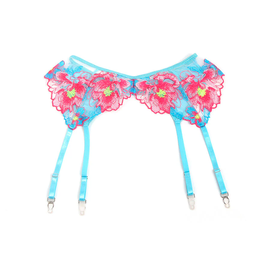 SUBBLIME - 957643 CONJUNTO DE SUTIÃ E CINTO-LIGA BORDADO COM FLORES ROSA S/M - Image 22