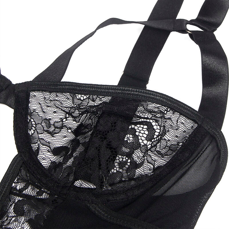 SUBBLIME - TEDDY CON LIGA DETALLE ENCAJES Y TIRAS NEGRO S/M - Image 12