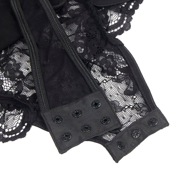 SUBBLIME - TEDDY CON LIGA DETALLE ENCAJES Y TIRAS NEGRO S/M - Image 14