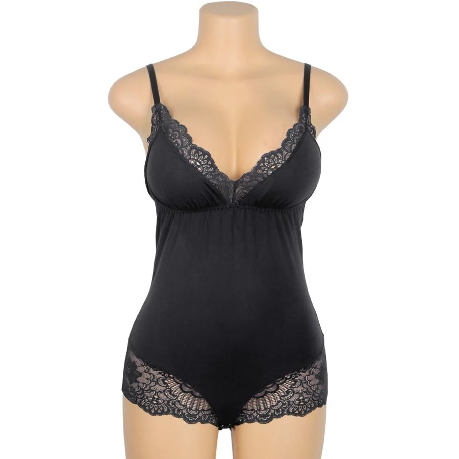 SUBBLIME - TEDDY PRETO FLORAL DETALHE DE RENDA L/XL - Image 6