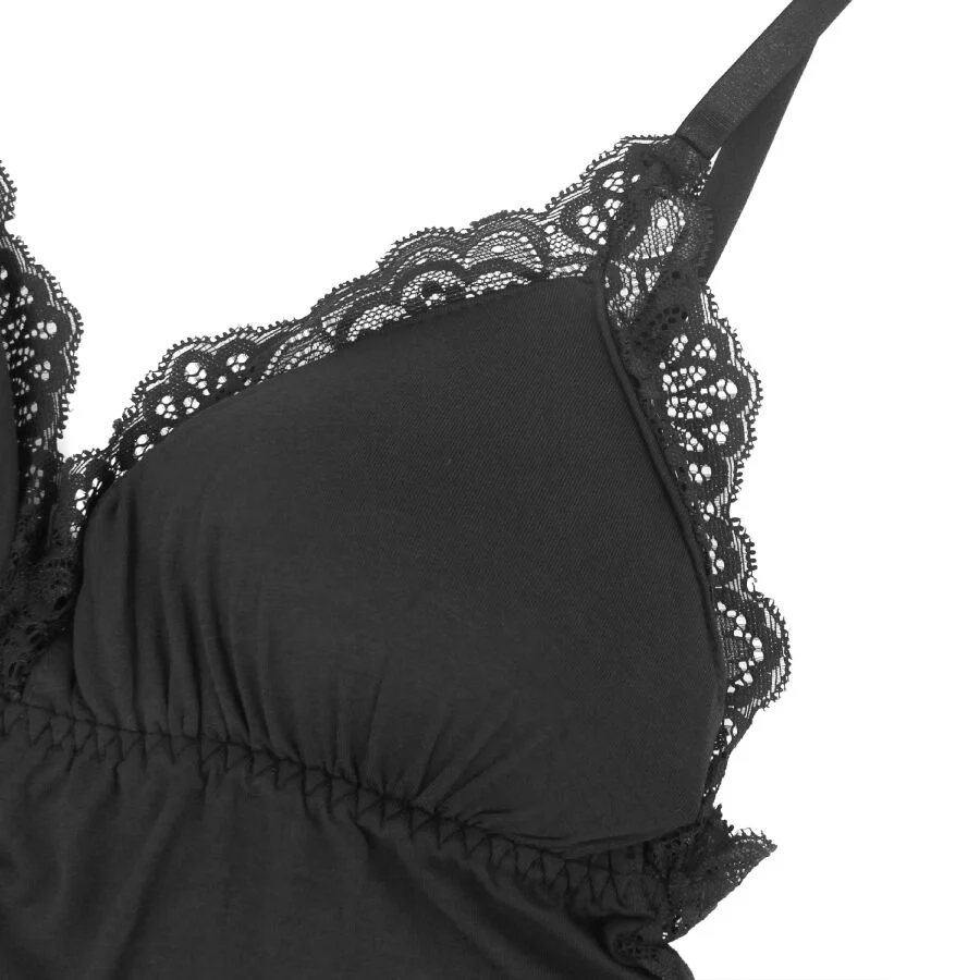 SUBBLIME - TEDDY PRETO FLORAL DETALHE DE RENDA S/M - Image 11