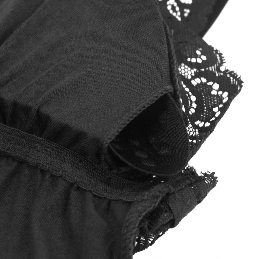SUBBLIME - TEDDY PRETO FLORAL DETALHE DE RENDA S/M - Image 14