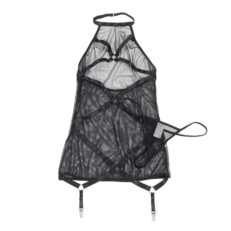 SUBBLIME - VESTIDO TRANSPARENTE CUELLO HALTER NEGRO S/M - Image 37